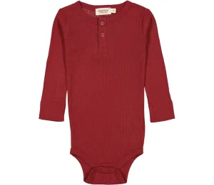 Body LS, Bodysuit - Hibiscus Red