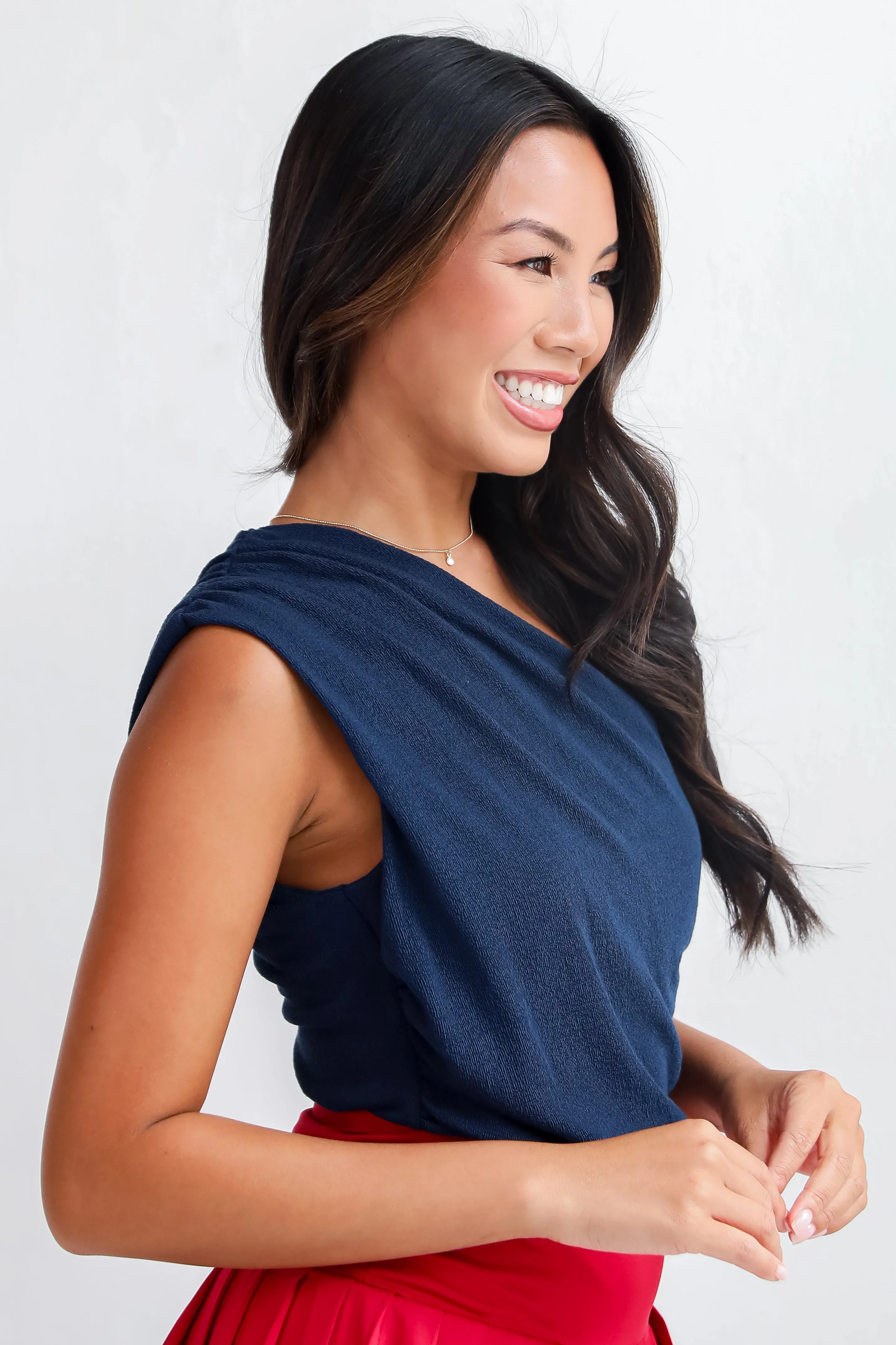 FINAL SALE - It's A Win One-Shoulder Terry Cloth Bodysuit