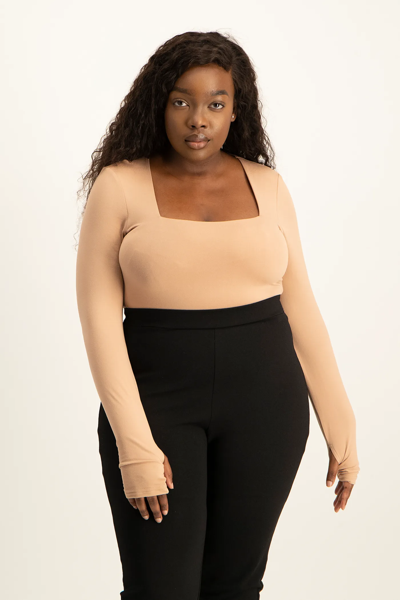 Giana Square Neck Bodysuit - Blush Nude