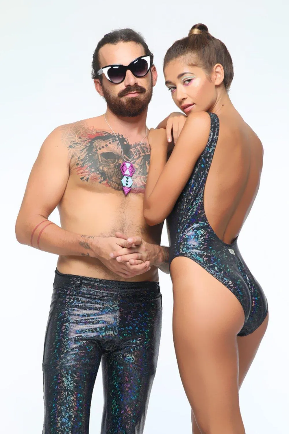 Holographic High Cut Retro Bodysuit | 13 Colors