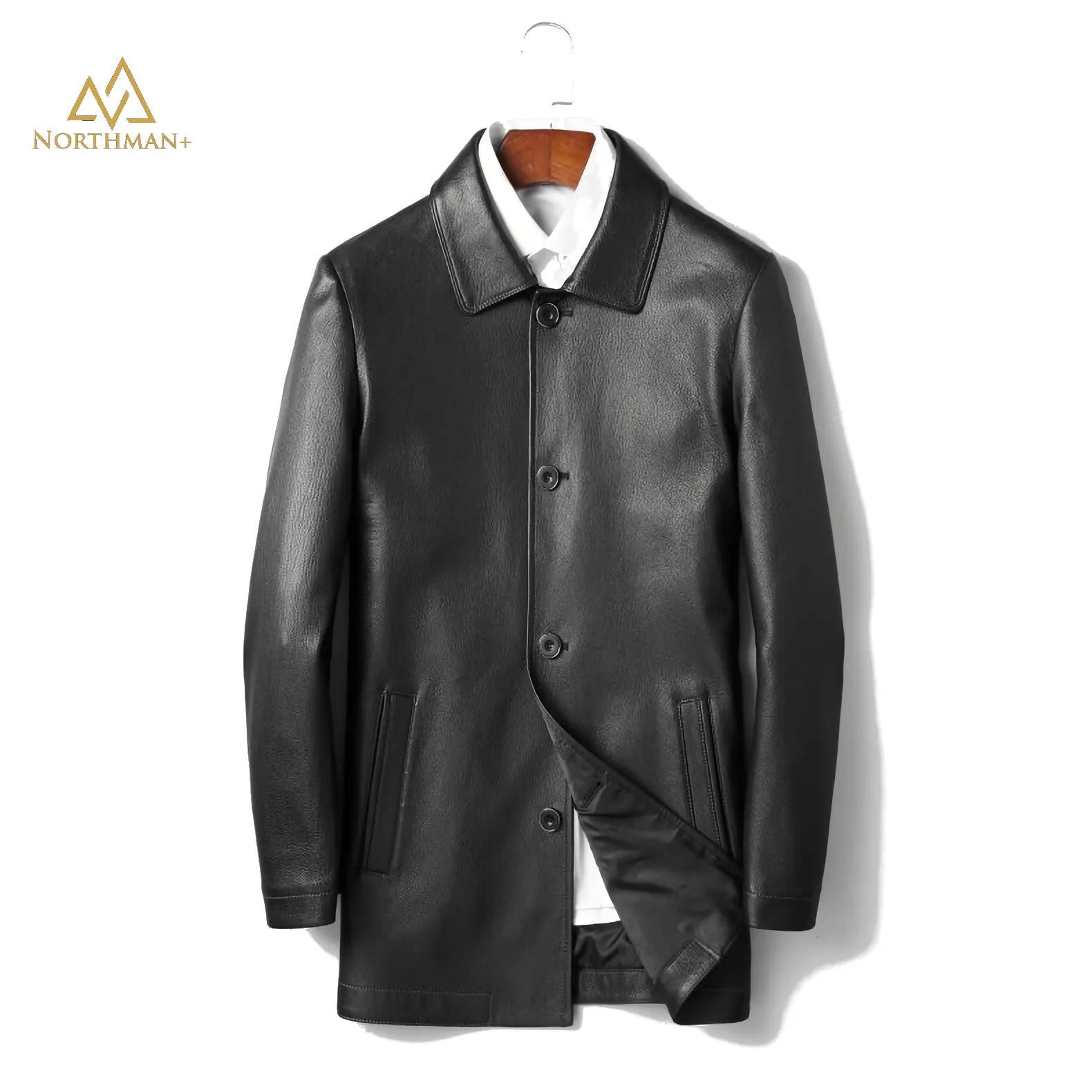 Leather Overcoat for men
