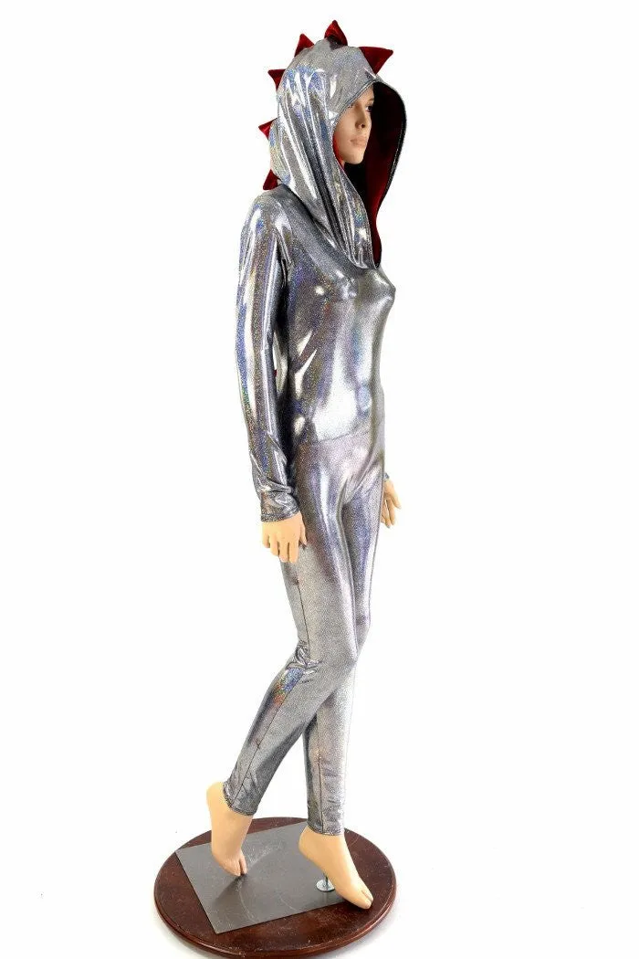 Silver Holographic Dragon Catsuit