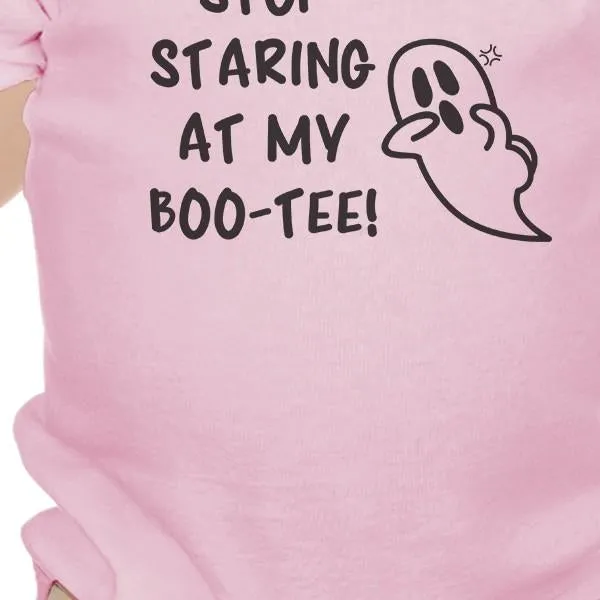 Stop Staring At My Boo-Tee Ghost Baby Pink Bodysuit