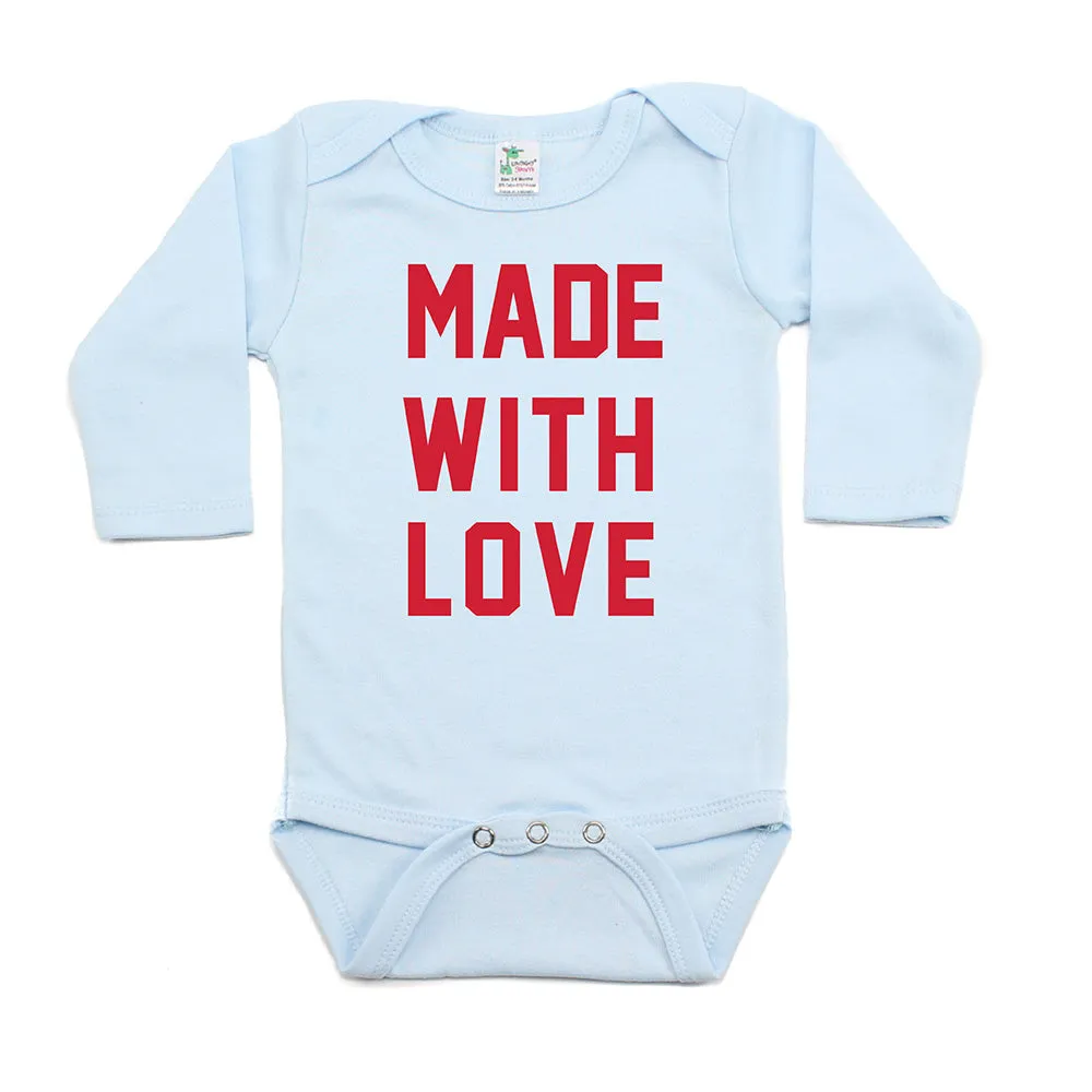 Valentine's Day Made With Love Long Sleeve Infant Bodysuit