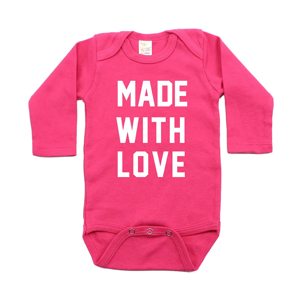 Valentine's Day Made With Love Long Sleeve Infant Bodysuit
